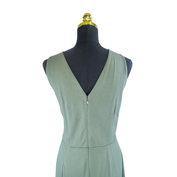 LOFT Hunter Green V-Neck Dress Size 16 | Sleeveless | - Picture 5 of 7